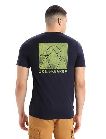 Icebreaker Merino Tech Lite II Lyhyt Sleeve Alp Ascension Miesten T Paidat Laivastonsininen | FI 1170HAPK